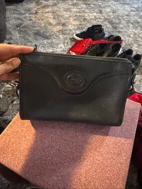 Vintage Dooney & Bourke Black Leather Shoulder Bag